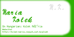 maria kolek business card